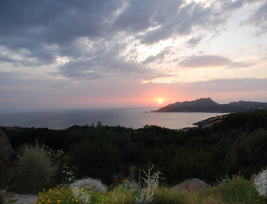 Tramonto sul mare dalla veranda