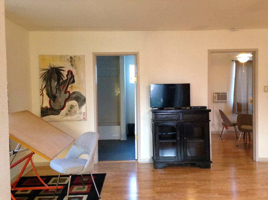 Upstairs suite includes entertainment/lounge area