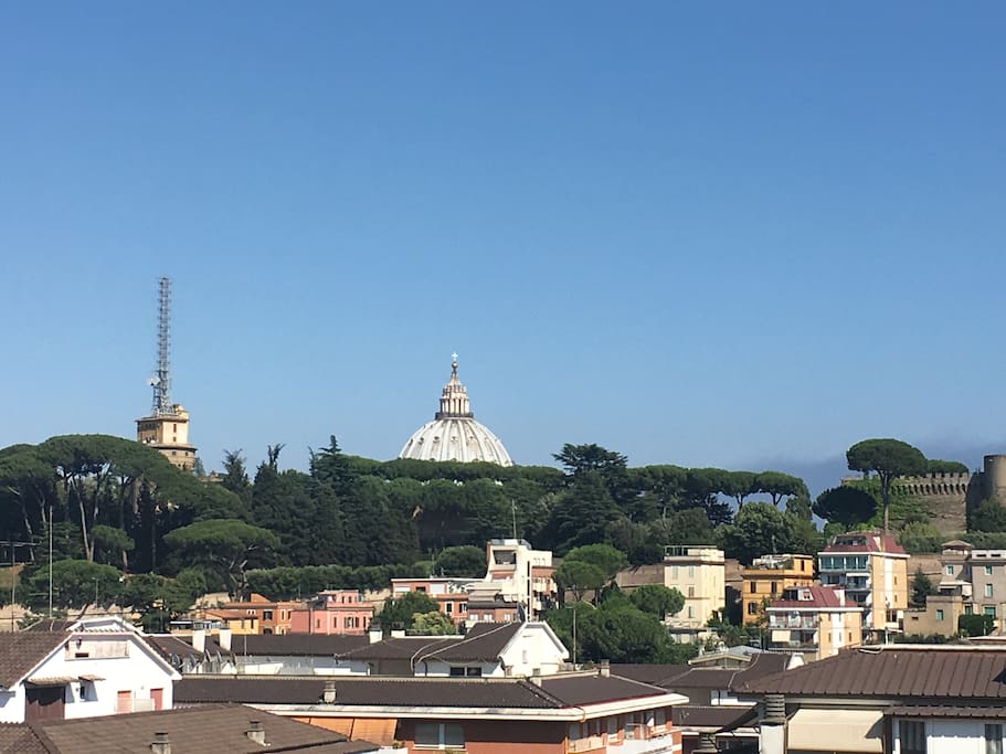 Window view from the 7th floor of St Peter's Basilica