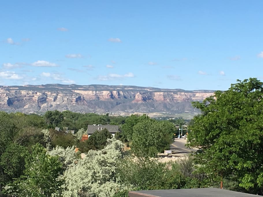Spectacular summer view of the Colorado National Monument from the condo balcony