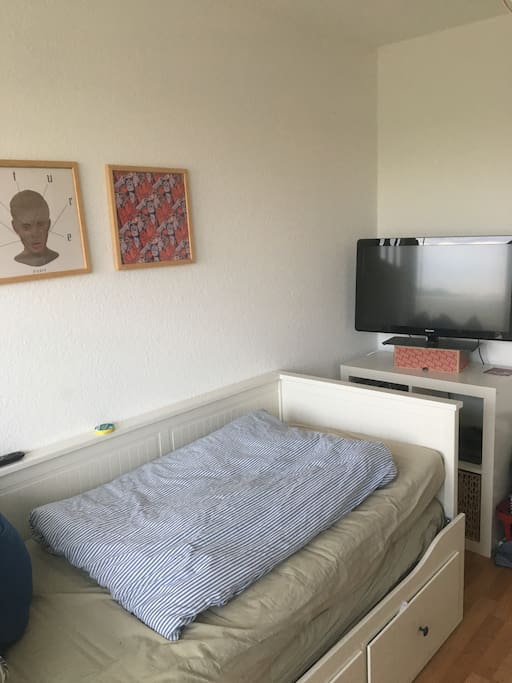 Das Bett und Fernseher