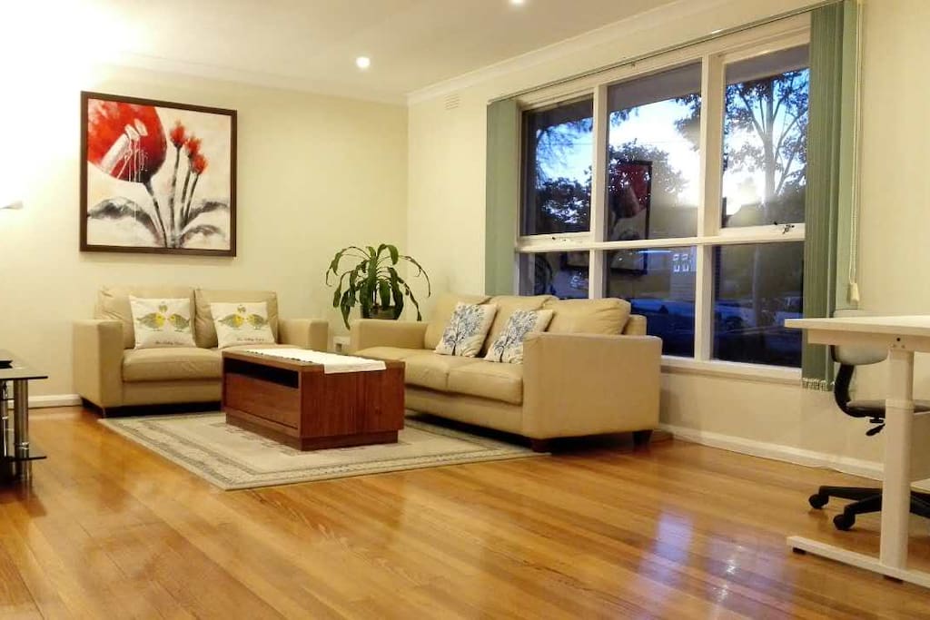 Living Room with Office Desk