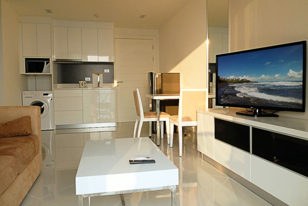 Living room with 42"TV and sofa