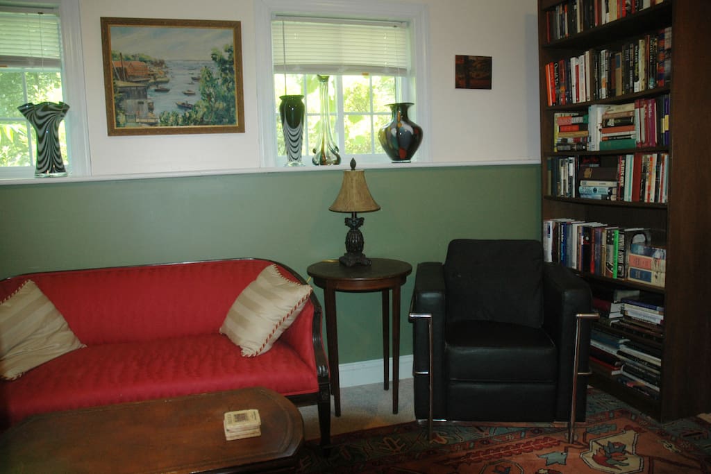 Comfortable seating/reading area.