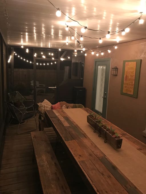 Back porch makes a beautiful dining option