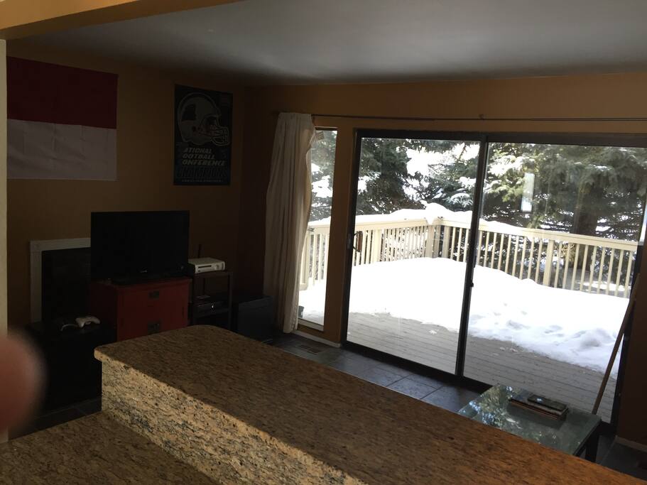View of living room from kitchen