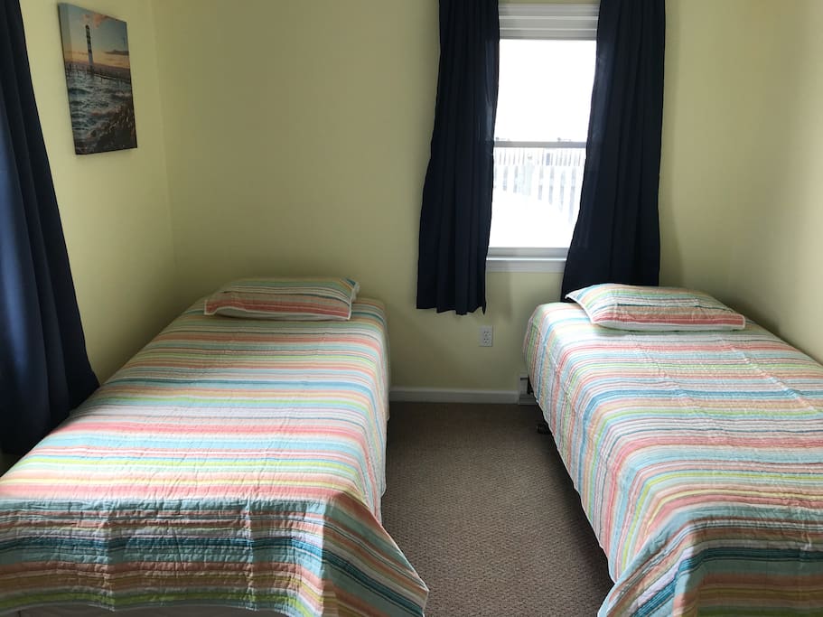 First bedroom includes 2 twin beds