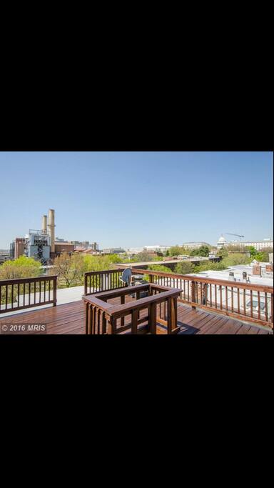 ROOFTOP DECK W/CAPITOL VIEW! Note that the only entrance is through an attic drop-down stair.