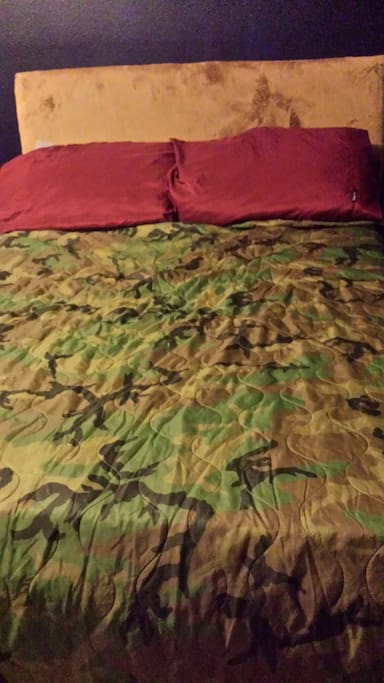 Comfortable bed--we'll change the sheet