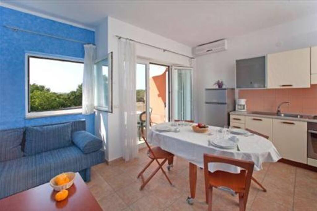 Living room and kitchen