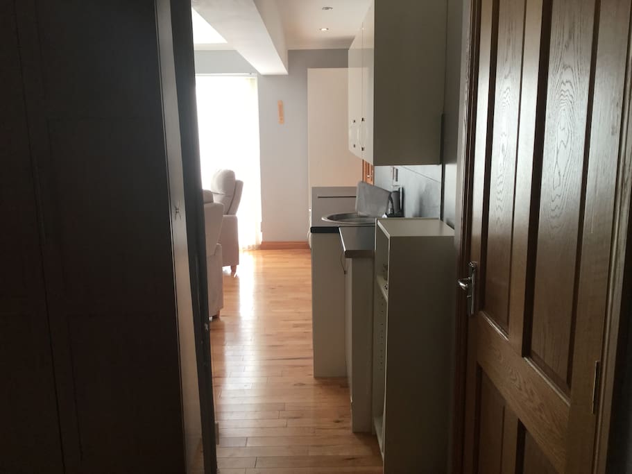View from bedroom to living room