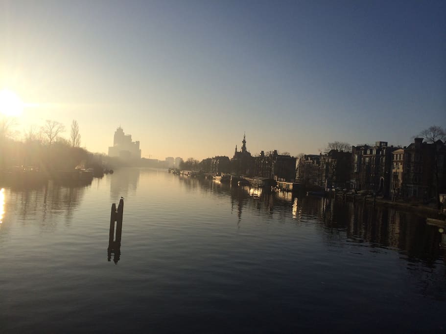 Amstel river 4 min walking distance from the house