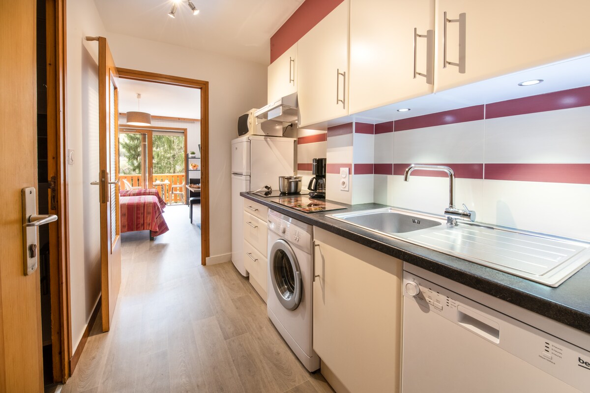 Top Airbnb: South-facing studio with balcony & mountain view in Brides Les Bains