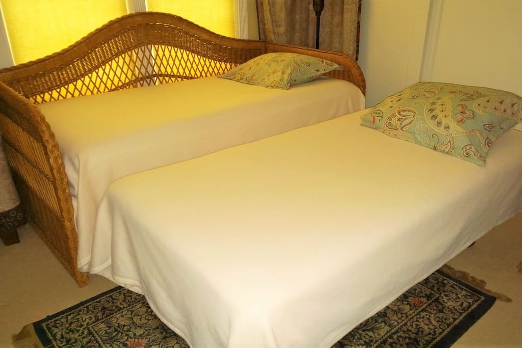Two real beds for traveling friends.