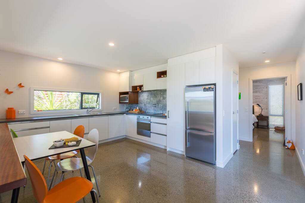Orange Apartment Kitchen