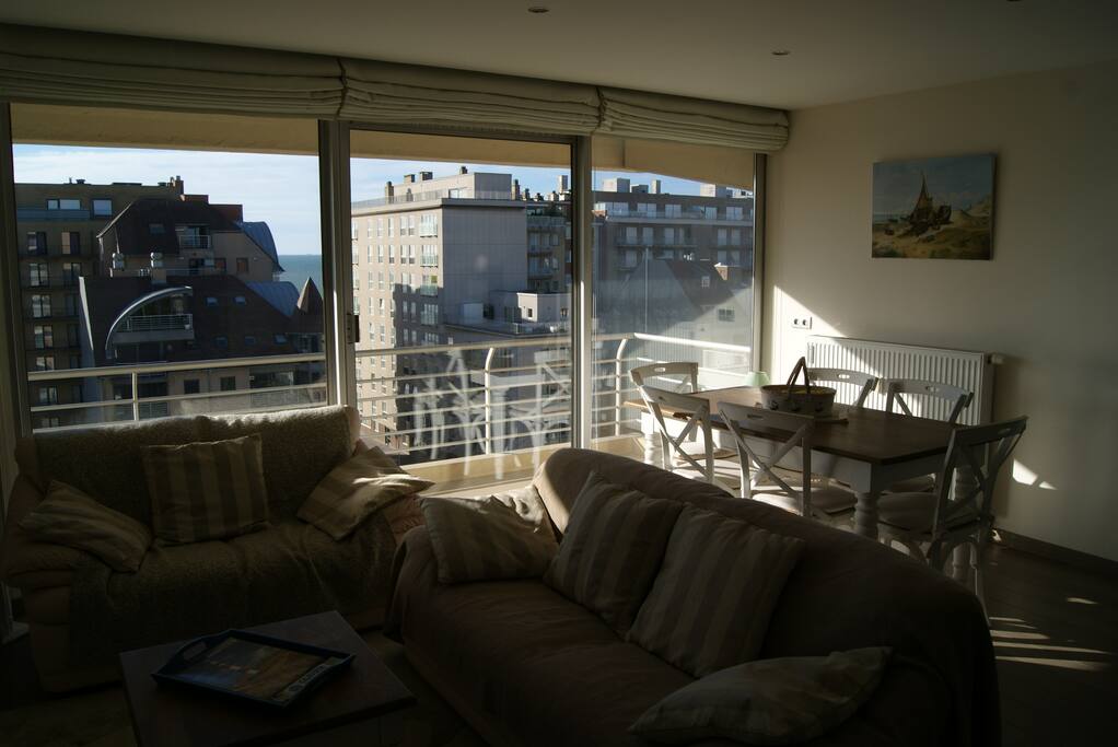living room with sea view