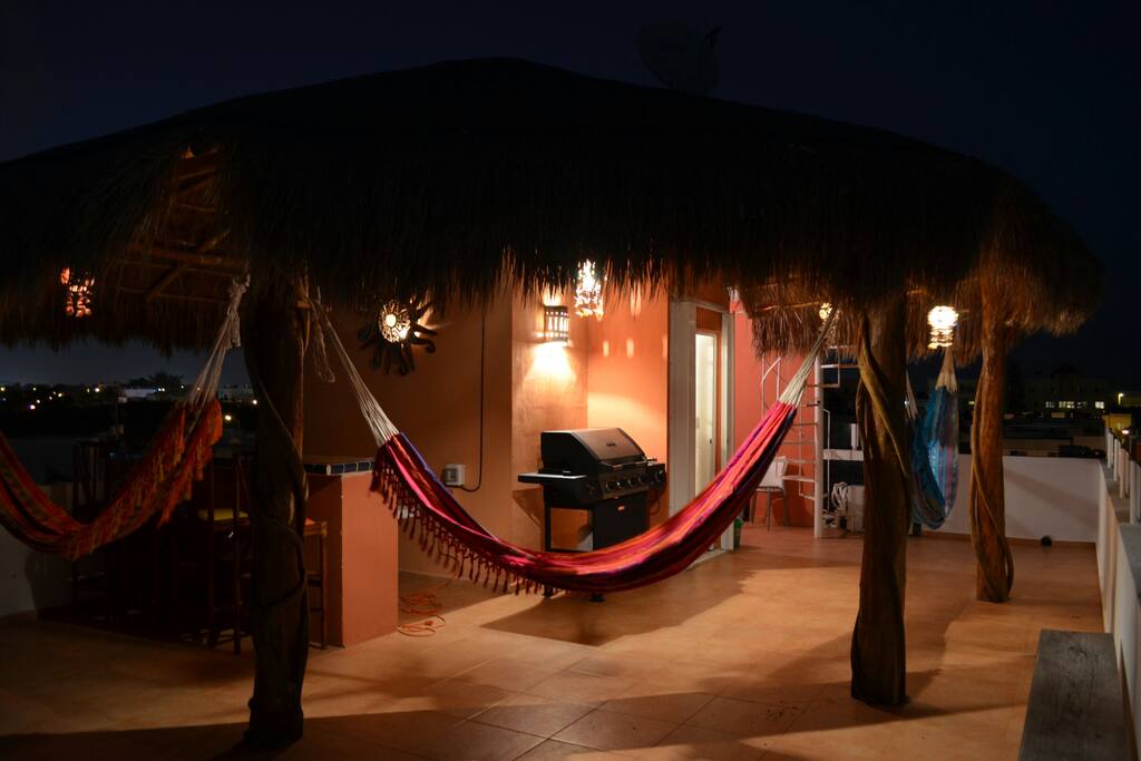 Rooftop at night is stunning. The ocean breezes are absolutely intoxicating. Take the stairs up from here for 360 view from the crows nest.