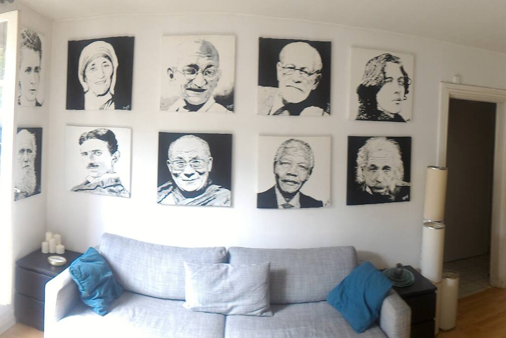 You will be in good company (By the way, the couch folds out to an amazingly comfortable double bed)