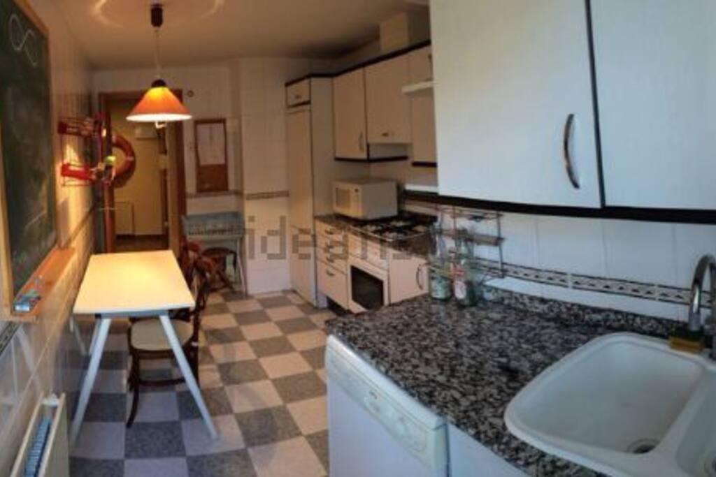 The kitchen!
(with blackboard to leave your footprint on)
