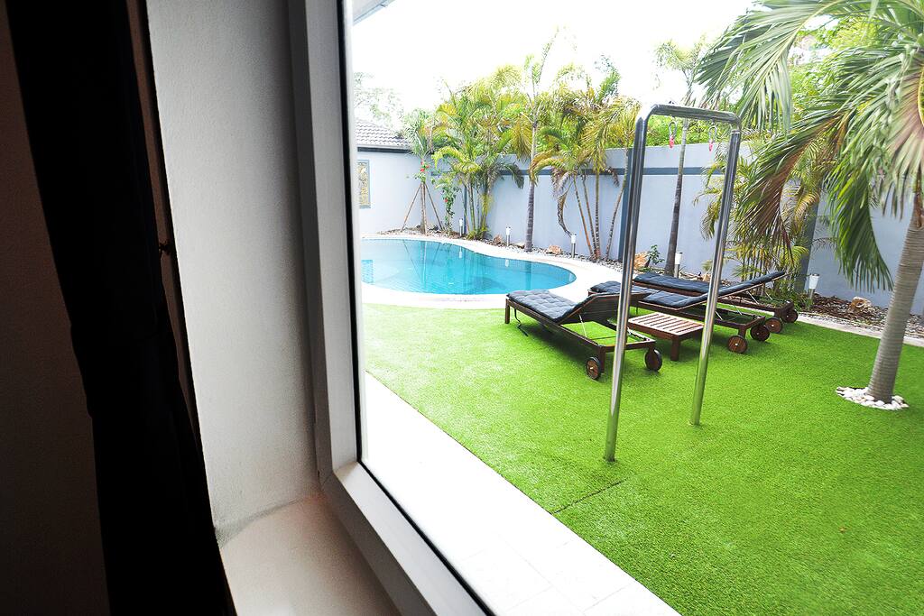 The pool area