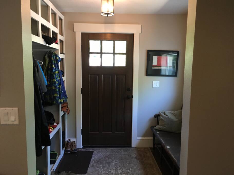 Entry way, for hanging coats, taking off shoes, dropping bags, etc.!