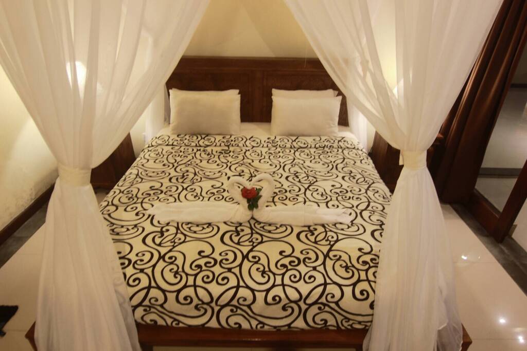 The new bedroom with mosquito net