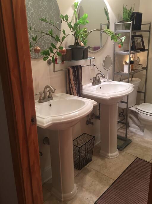 His and her bathroom sinks.