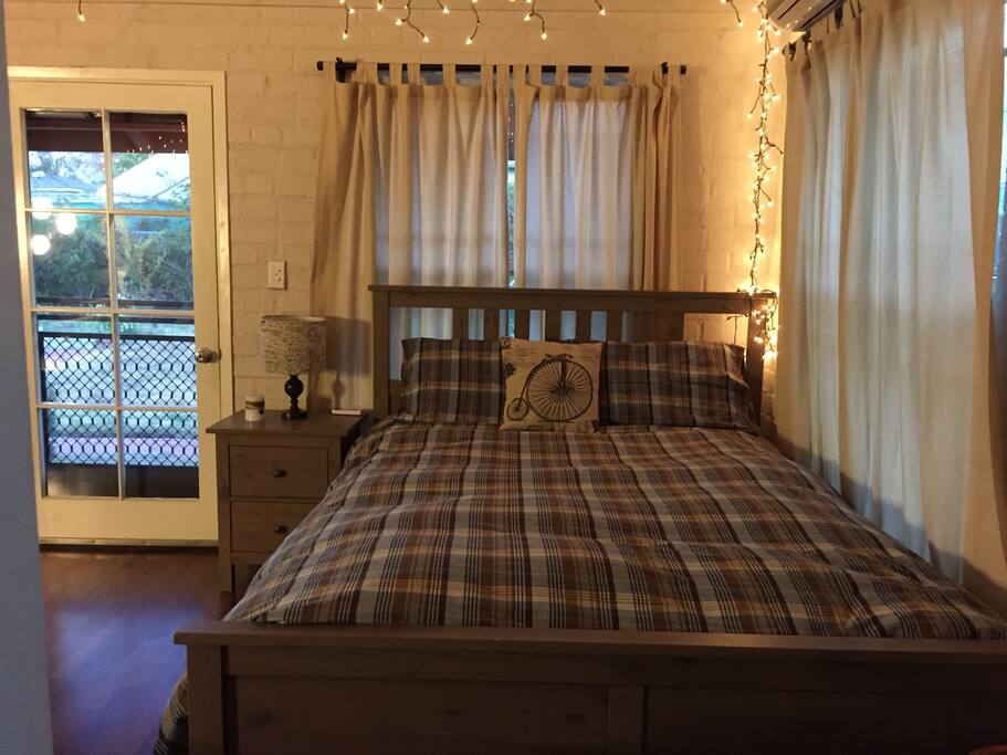 Comfortable queen size bed.