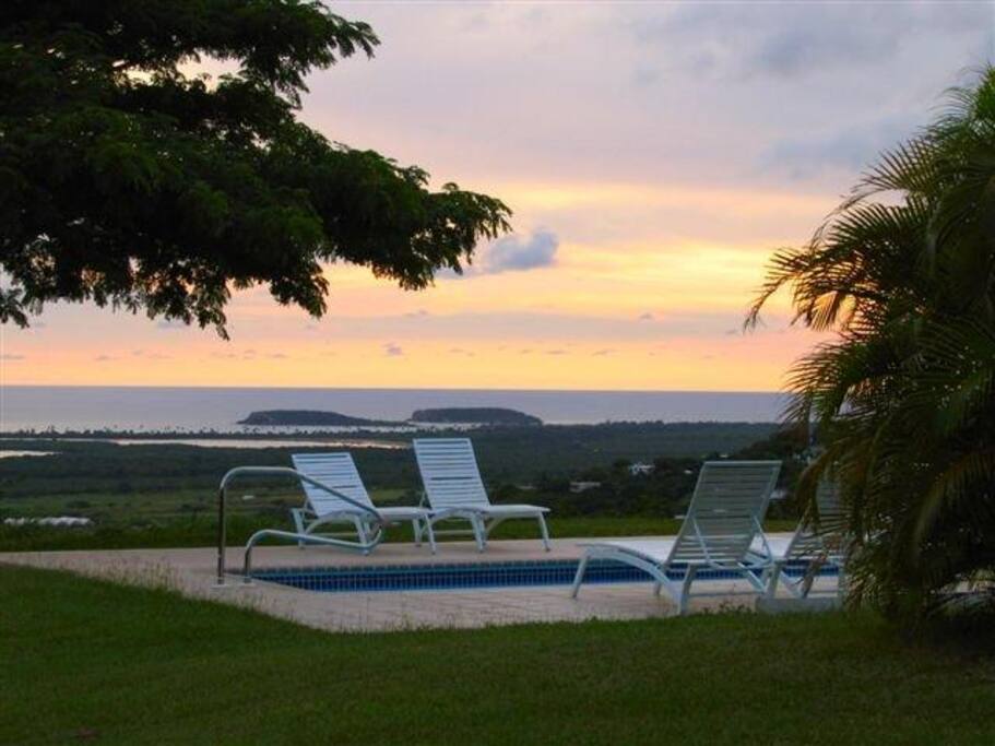 View to bio bay at sunset