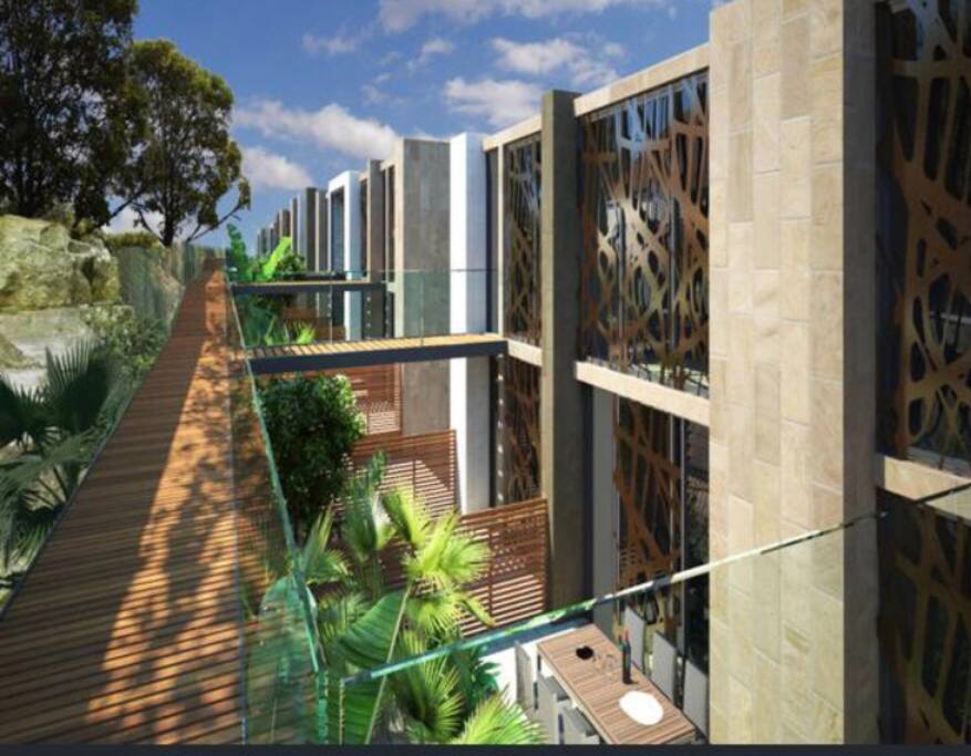 Walkway to unit