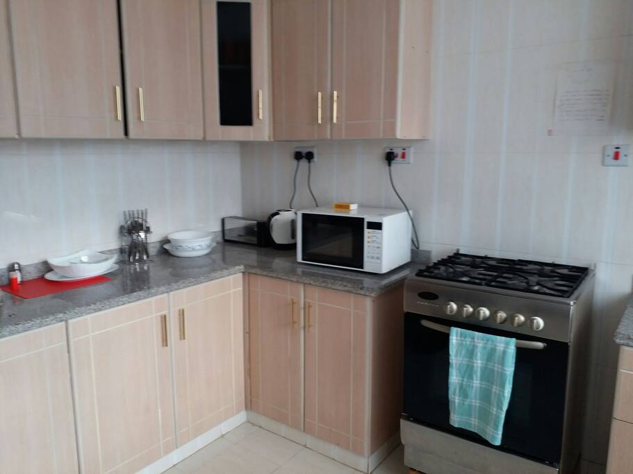 Spacious fully stocked kitchen