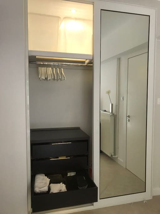 Spacious closet. Unless you carry around a dead rhinoceros, lack of space won't be an issue