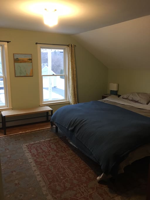 king sized bed in master bedroom