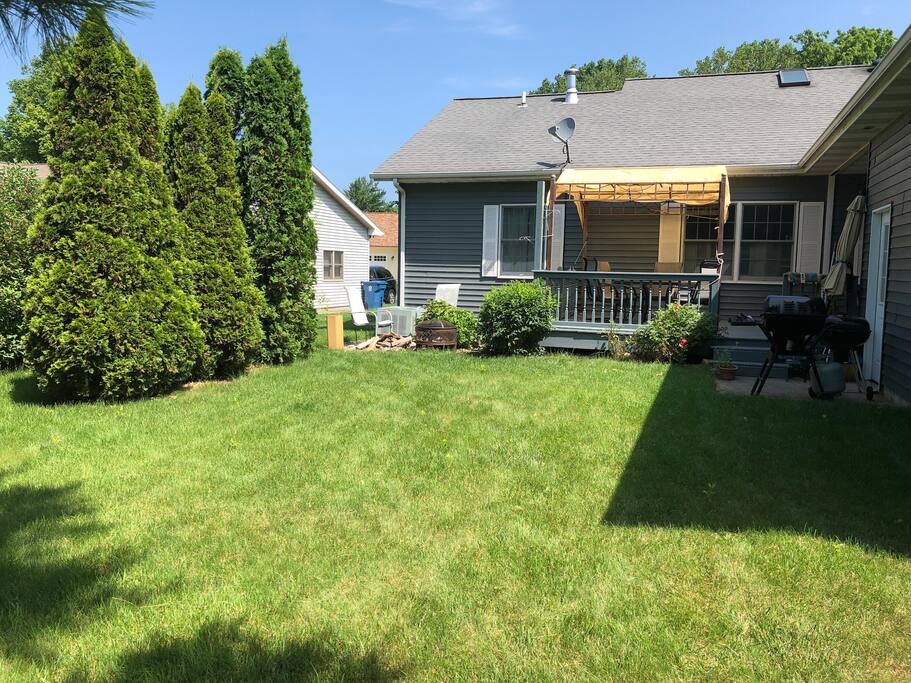 Back yard with grill