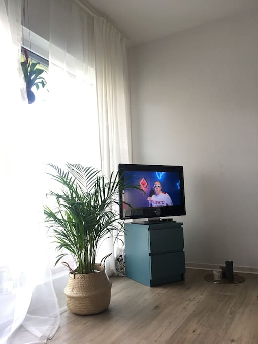Fernseher mit HDMI Kabel im Zimmer