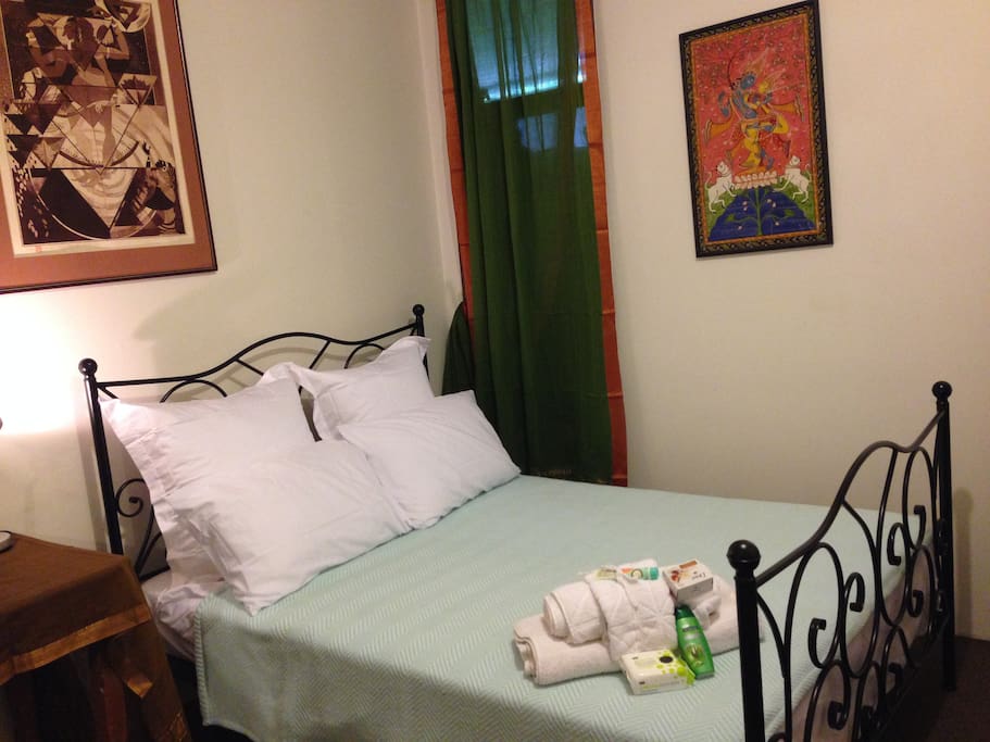 Newly refurbished spare room with brand new double bed.