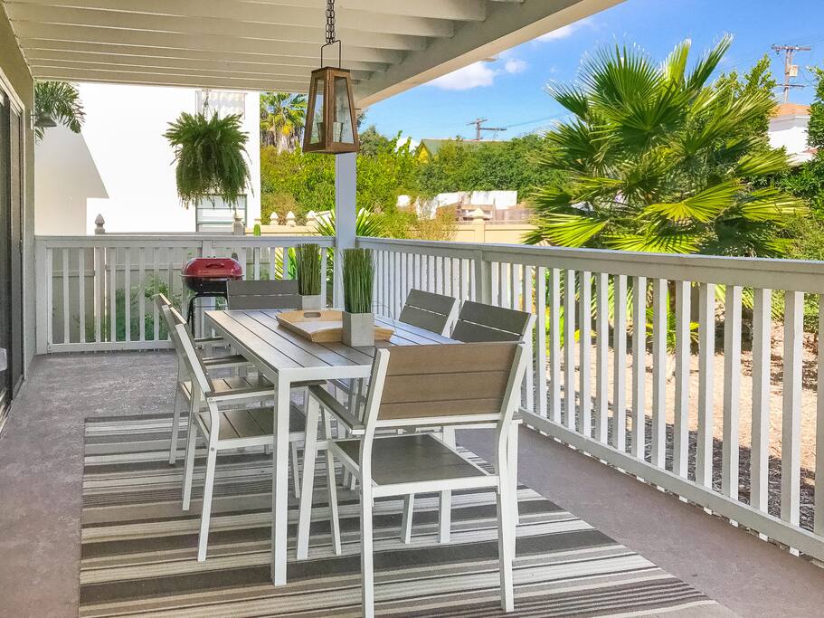 Private patio with grille