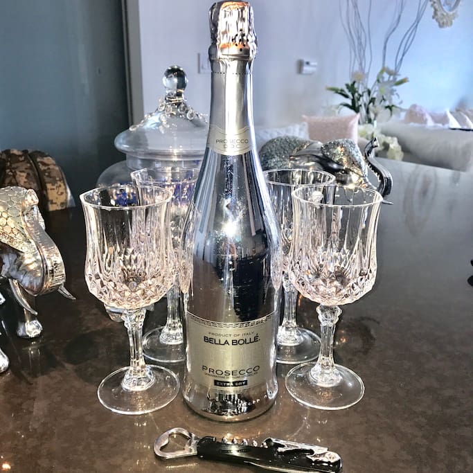 Welcome champagne gift for guests to enjoy!