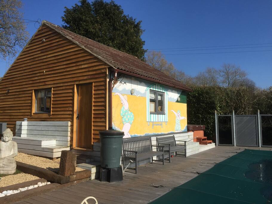 Spot the pool and hot tub