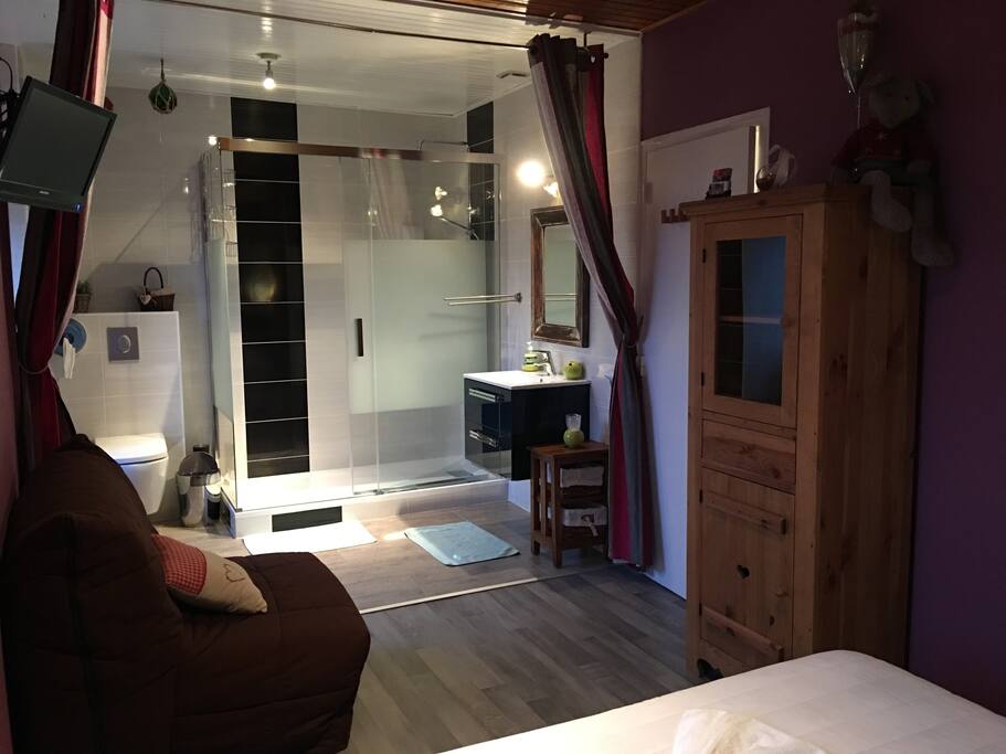 salle de douche/wx, ouverts sur la chambre