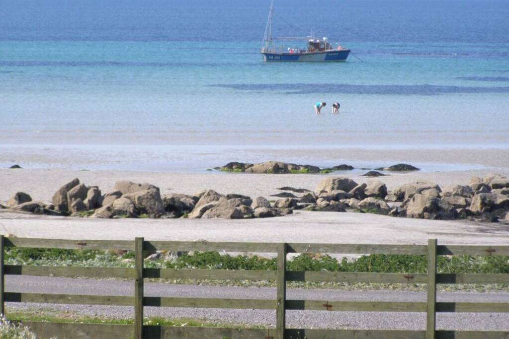 Beach in front of caravan