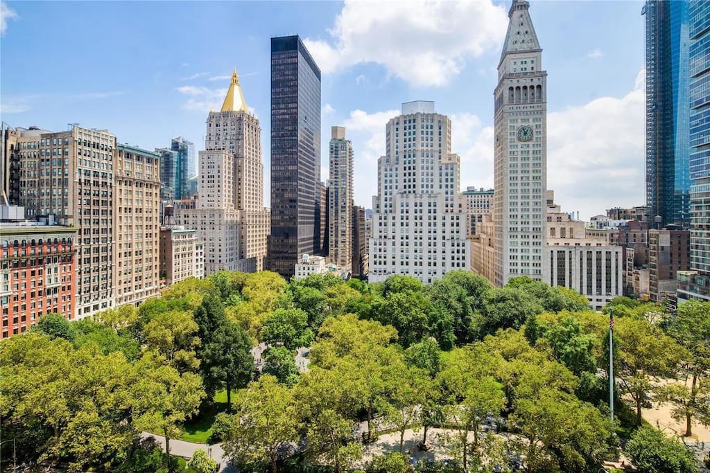 Madison Square Park is 2 blocks away (this is not a view from apartment)