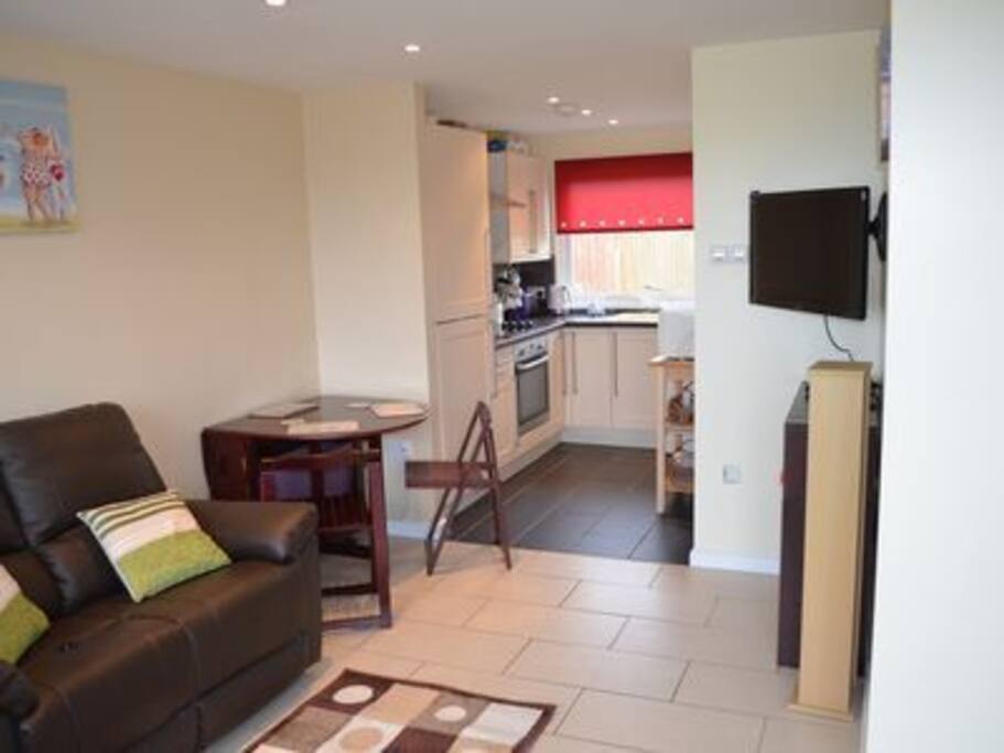 Enjoy your meals in the large open plan dining area with extendable table