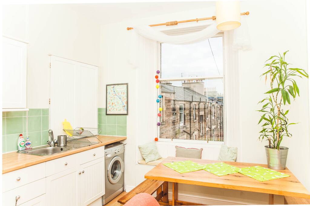 Kitchen with the dining area.