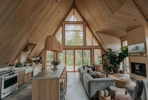 Top Airbnb: Luxury A-Frame in Bethel with hot tub and privacy in Bethel