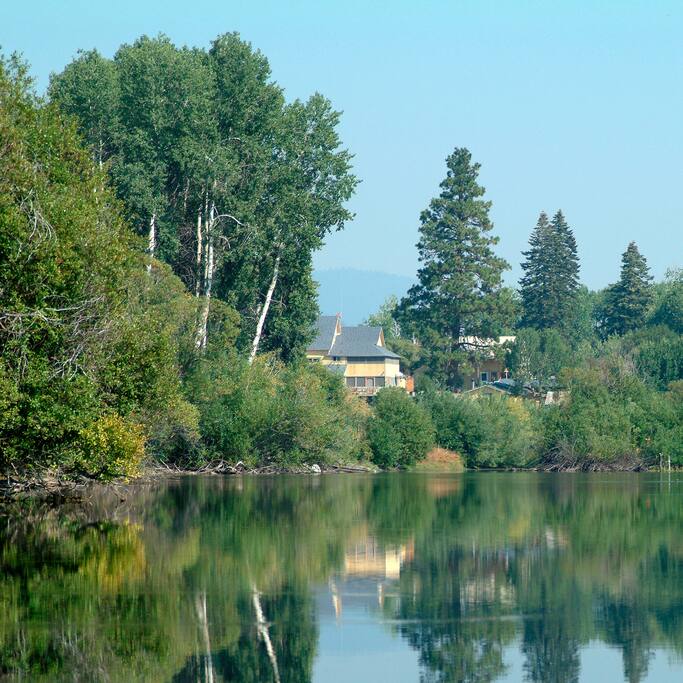 Crystalwood Lodge as viewed from Crystal Creek.