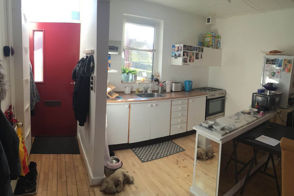 Main Entrance to the house and Kitchen.