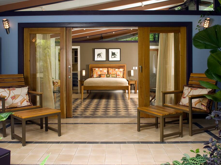Architecture, furniture and textiles designed and produced by the owners