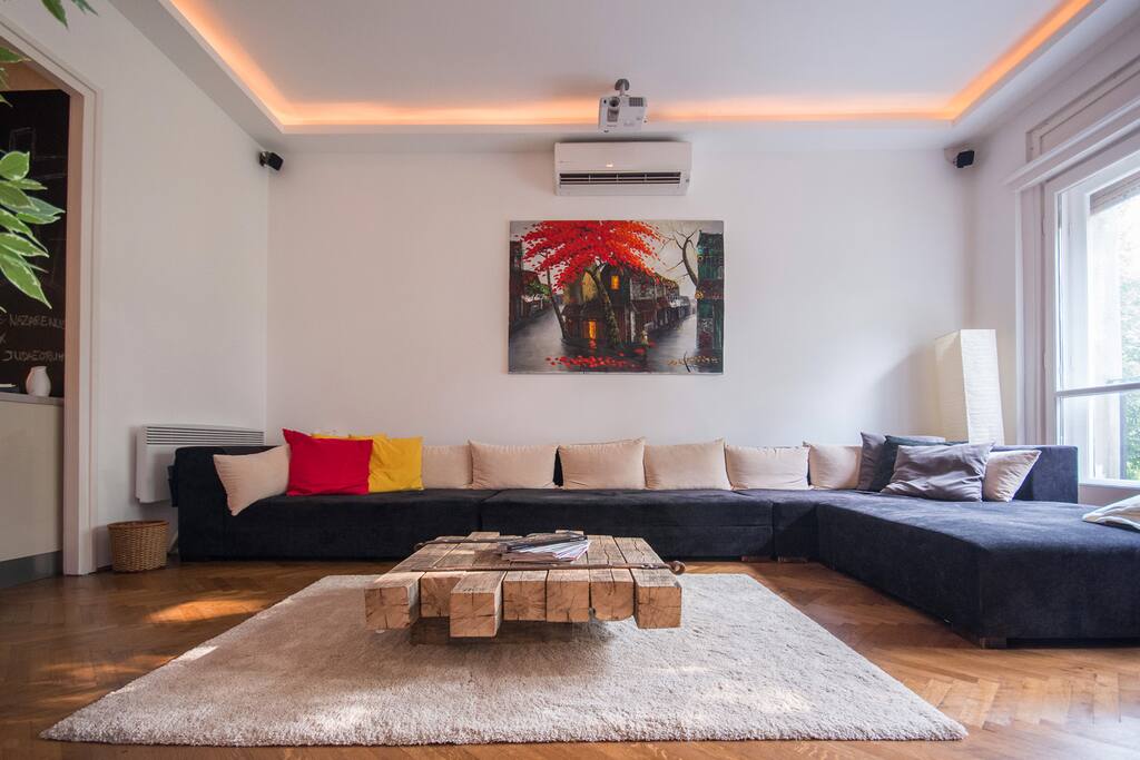 Large sofa in living room