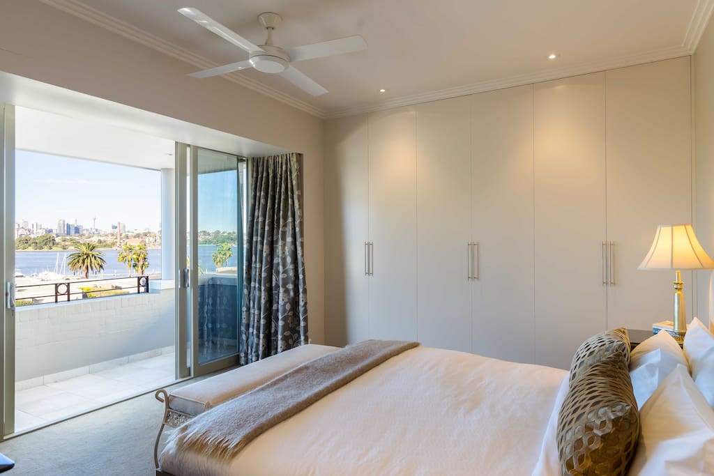 Harbour views from the master bed